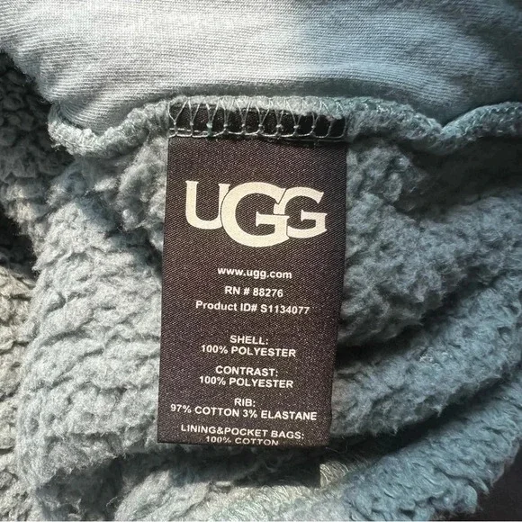 Ugg Gayle Sherpa Half Zip Fleece Jacket Hidden Pocket Green Womens size Small - Picture 15 of 17